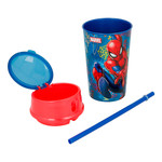 Vaso Cresko Ha051 Spiderman C/porta Cereal